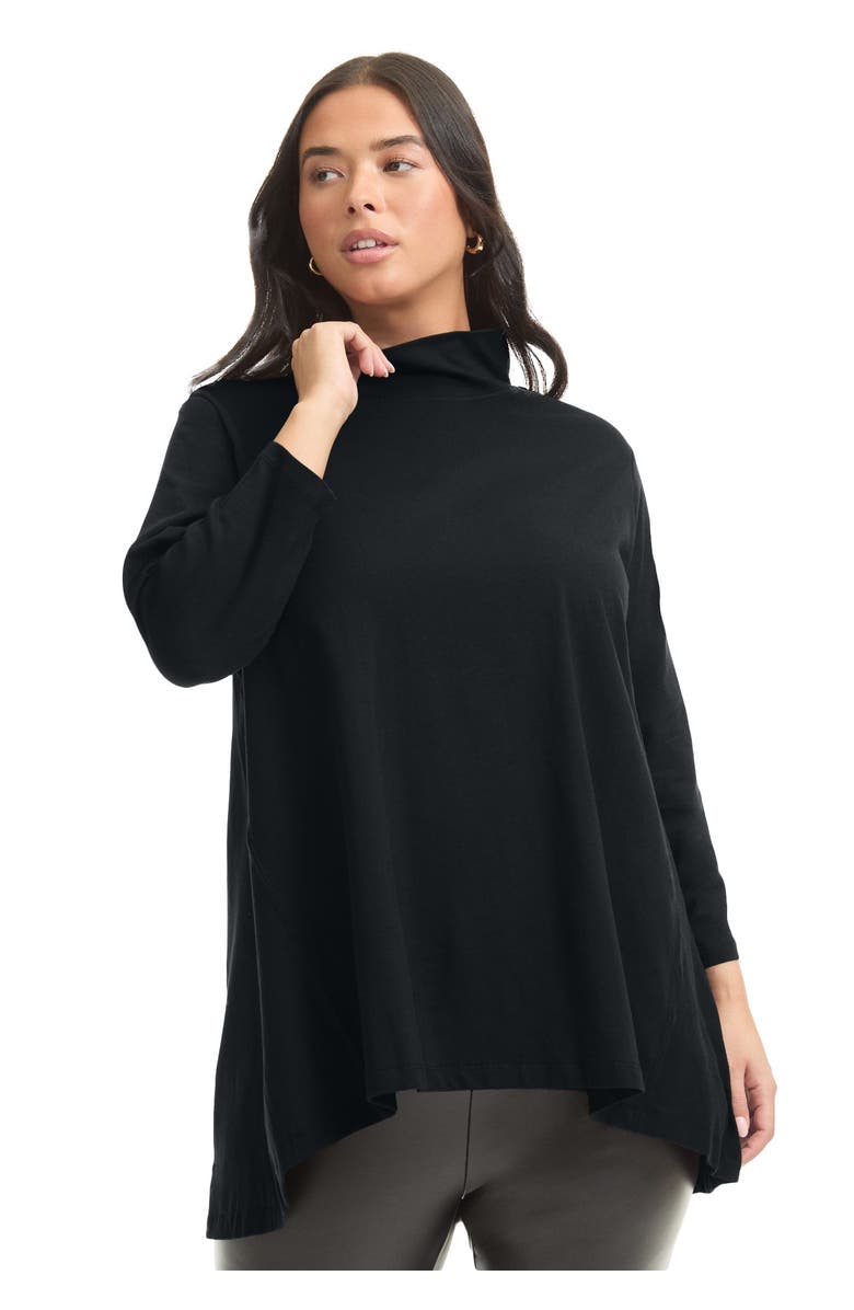 June + Vie One+Only Mock-Neck Tunic, Main, color, Black