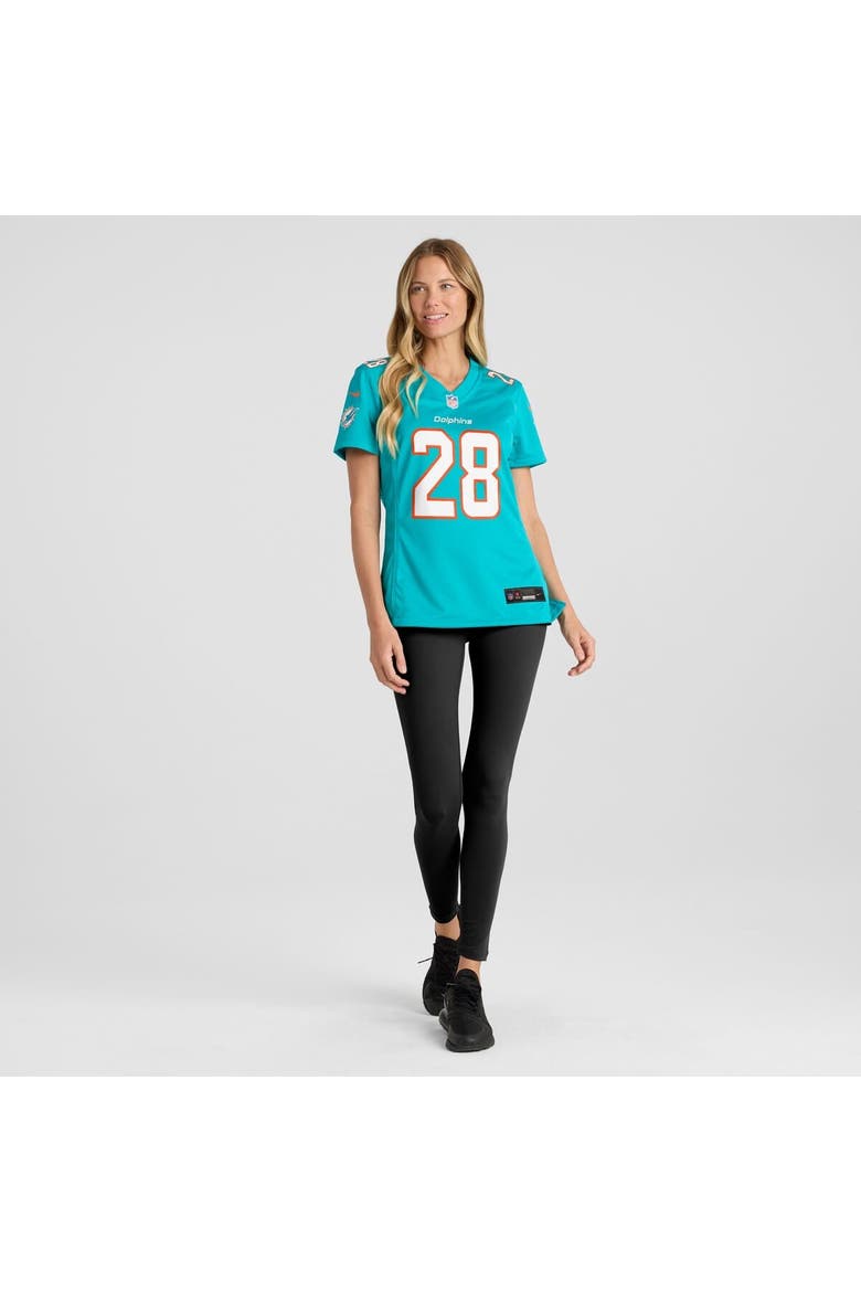 Women's Nike Devon Achane Aqua Miami Dolphins Player Game Jersey, Alternate, color, Aqua