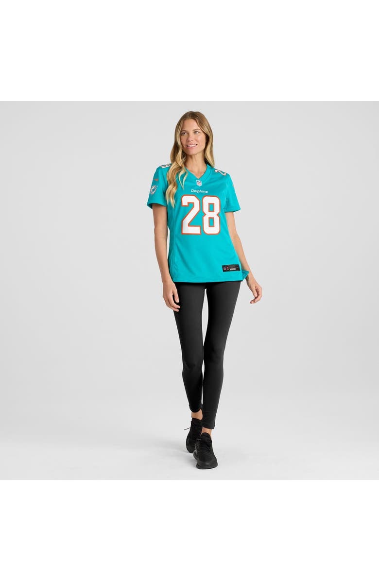 Nike Women's Nike Devon Achane Aqua Miami Dolphins Player Game Jersey, Alternate, color, Aqua