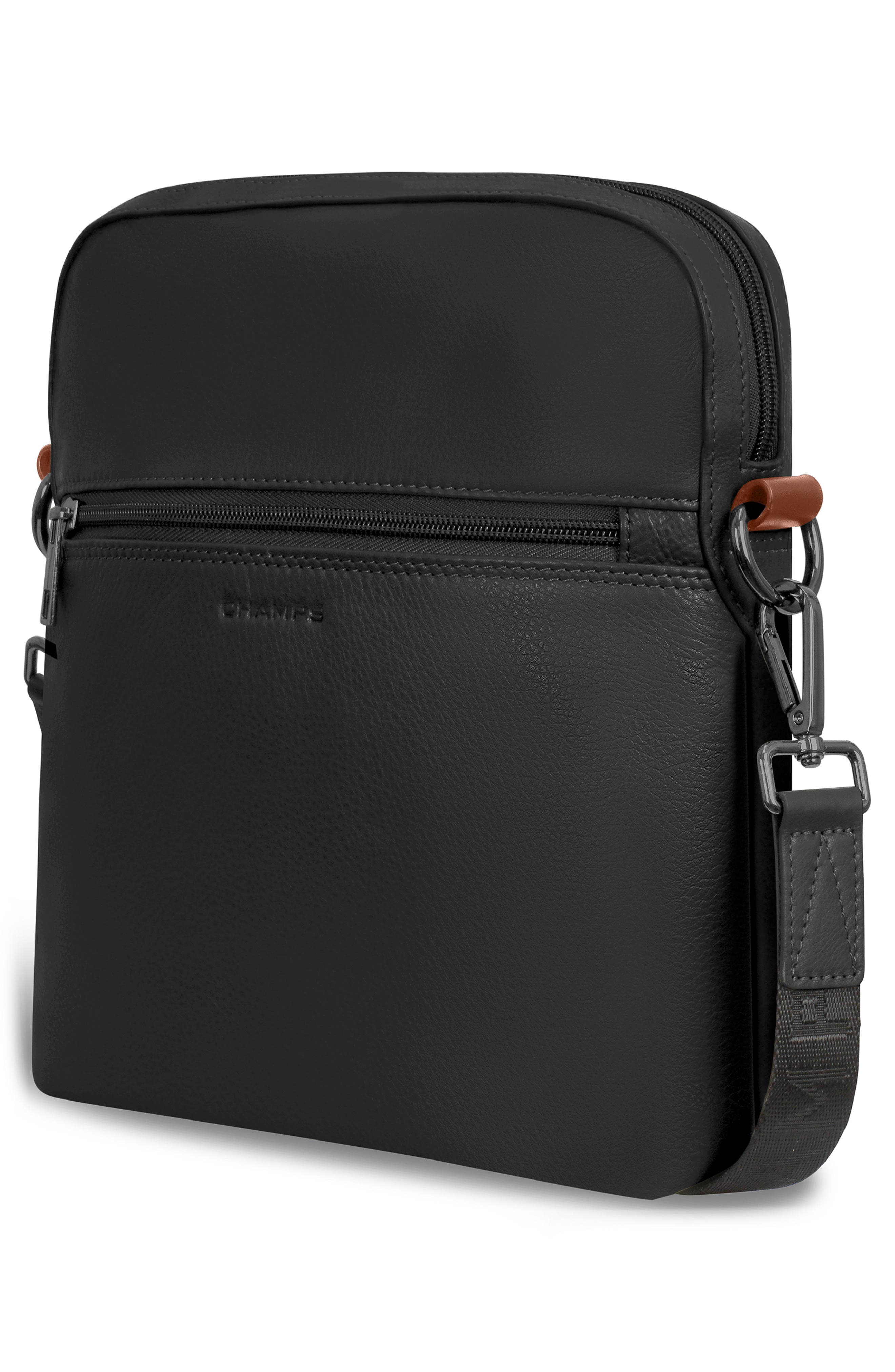 CHAMPS Onyx Leather Camera Bag, Alternate, color, Black