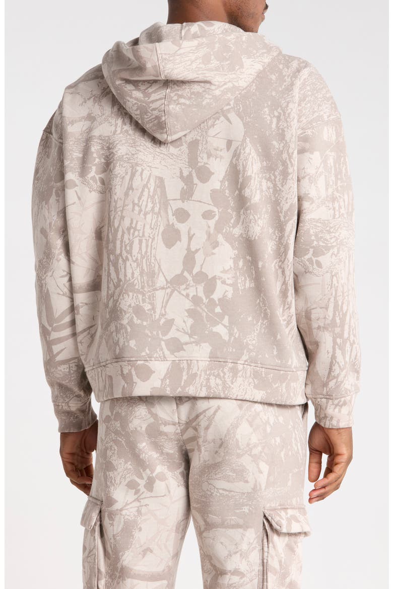 Tonal Leaves Zip Hoodie, Alternate, color, TONAL LEAVES
