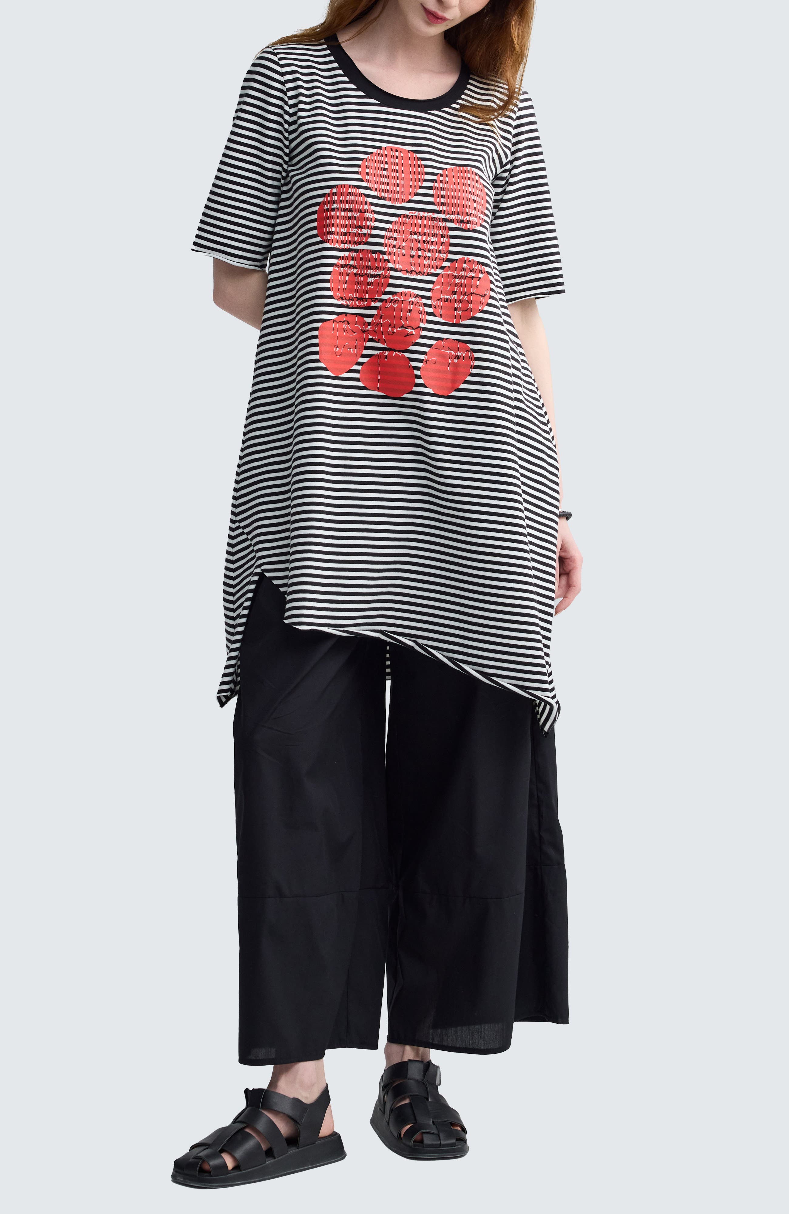 Elinea Printed Poplin Wide-Leg Pants - image 2