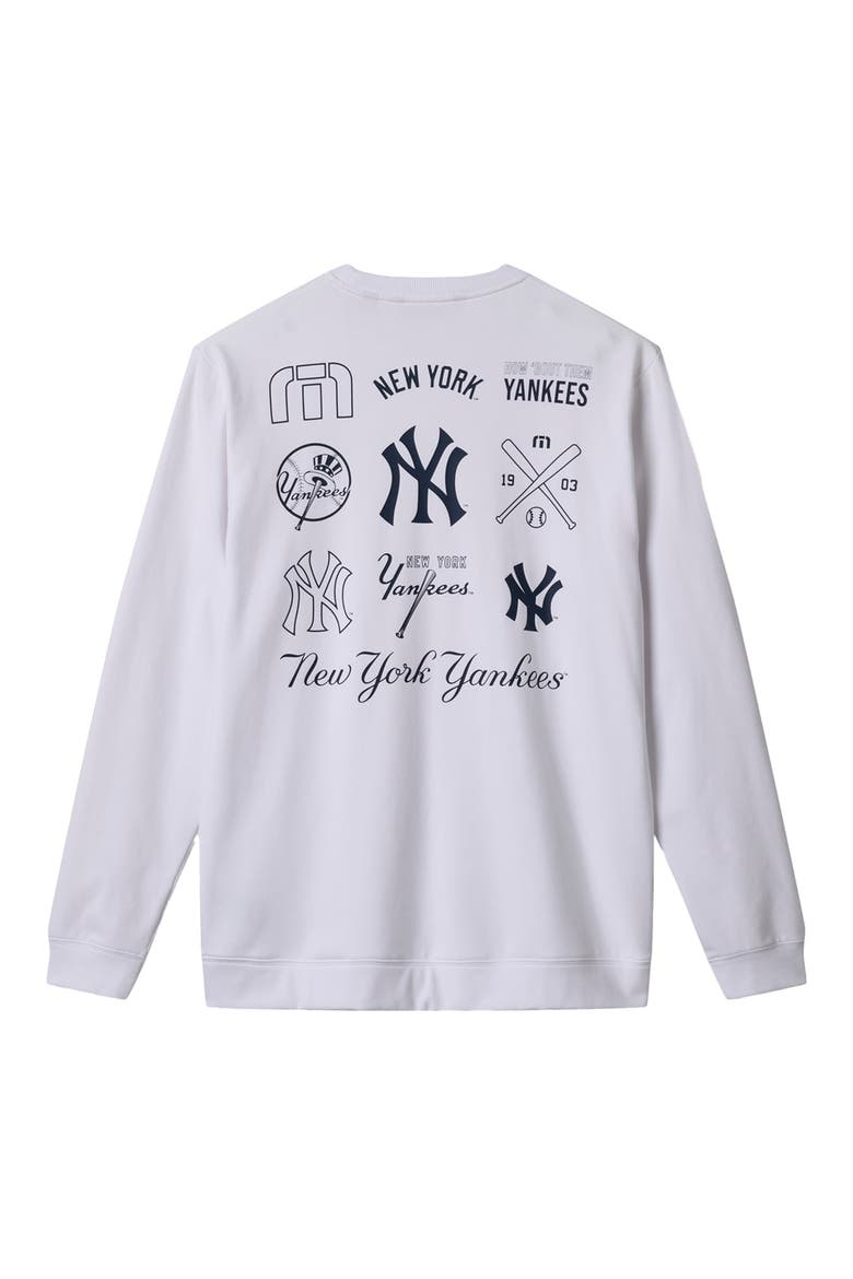 Men's TravisMathew  White New York Yankees Walk Off Wonder Tri-Blend Long Sleeve T-Shirt, Alternate, color, White