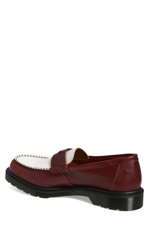 Shop Dr. Martens' Dr. Martens Penton Two-tone Penny Loafer In Burgundy White Classic Calf