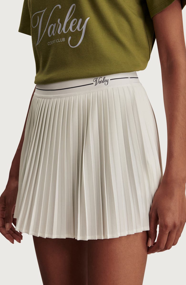 Varley Clemency Pleated Skort, Alternate, color, White / Blue Nights