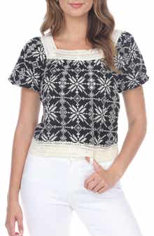 Lace Trim Short Sleeve Top