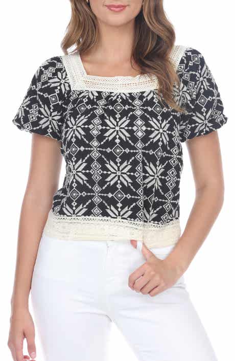 Lace Trim Short Sleeve Top