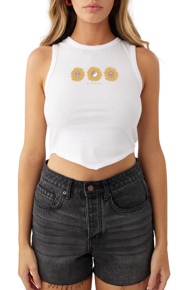 O'Neill Like Totally Cotton Cutout Graphic Crop Tank, Alternate, color, 