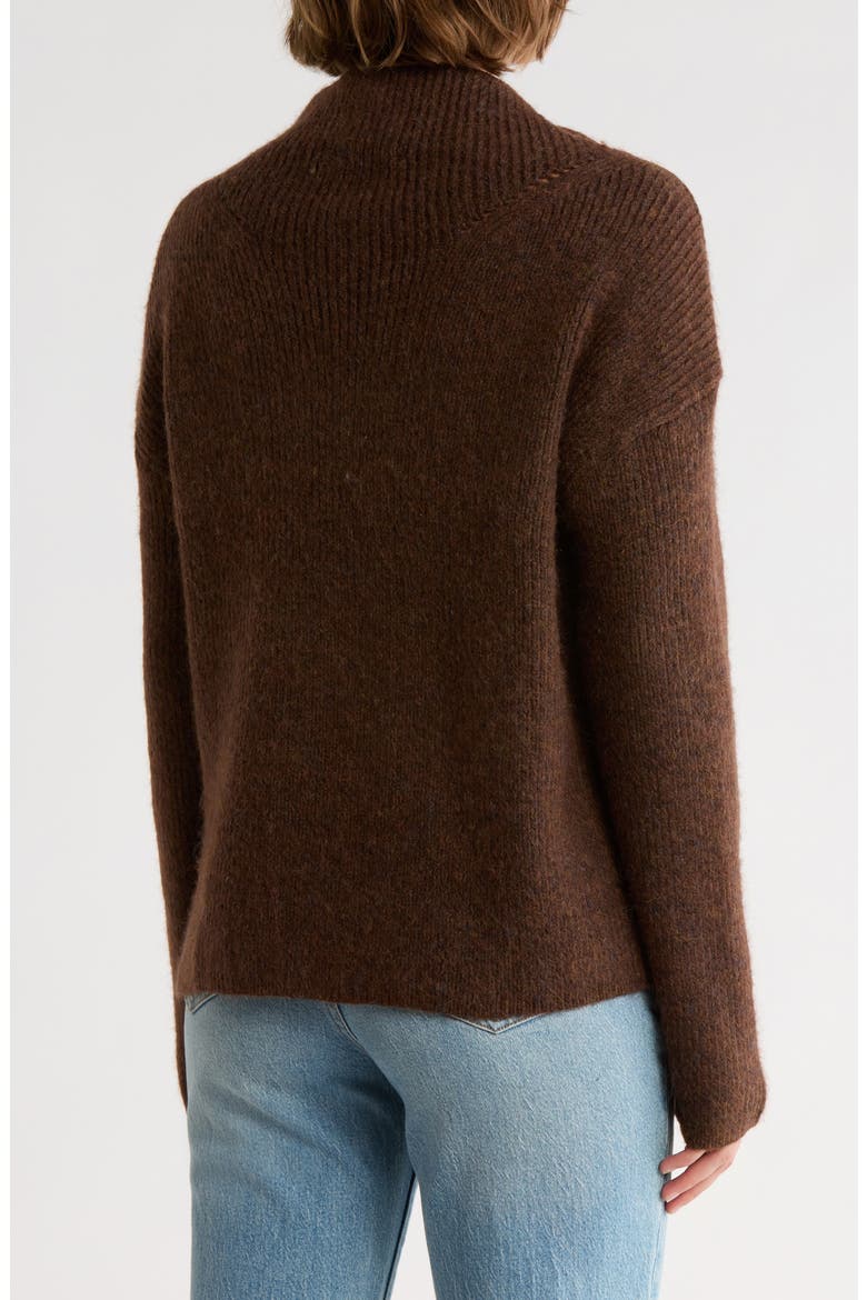Cowl Neck Sweater, Alternate, color, BROWN MELANGE