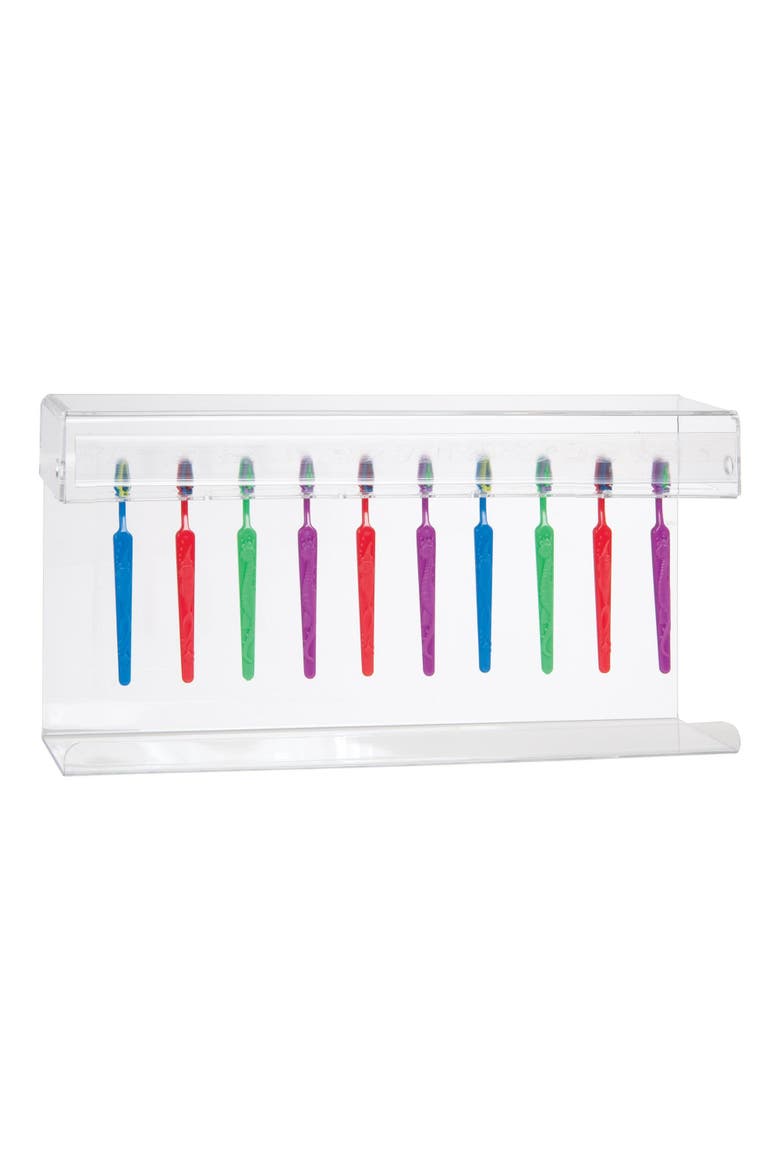 Hygienic Toothbrush Holder for 10 Brushes, Alternate, color, Clear