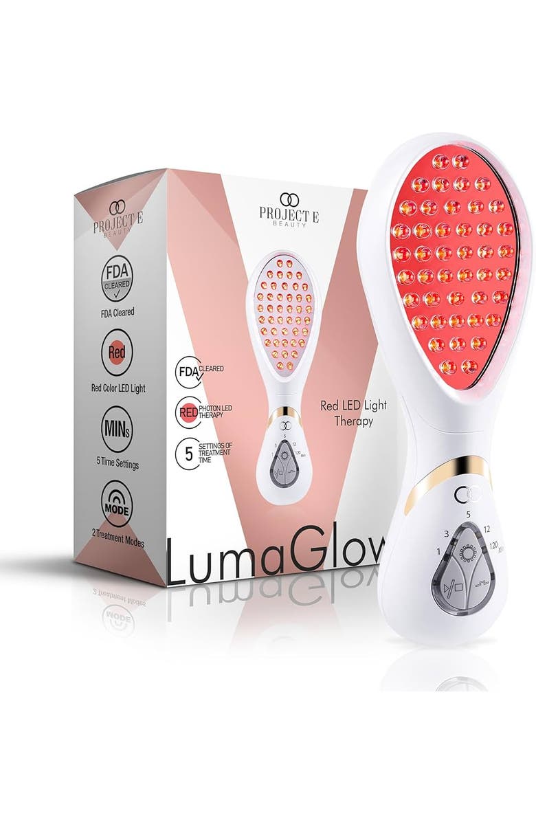 Project E Beauty LumaGlow Red LED Light Therapy Wand, Main, color, White