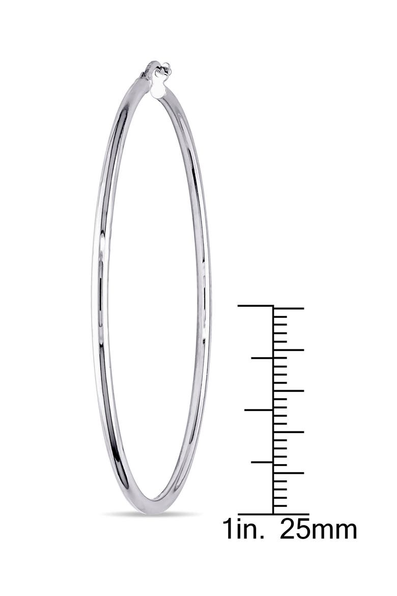 Polished Hoop Earrings, Alternate, color, WHITE GOLD