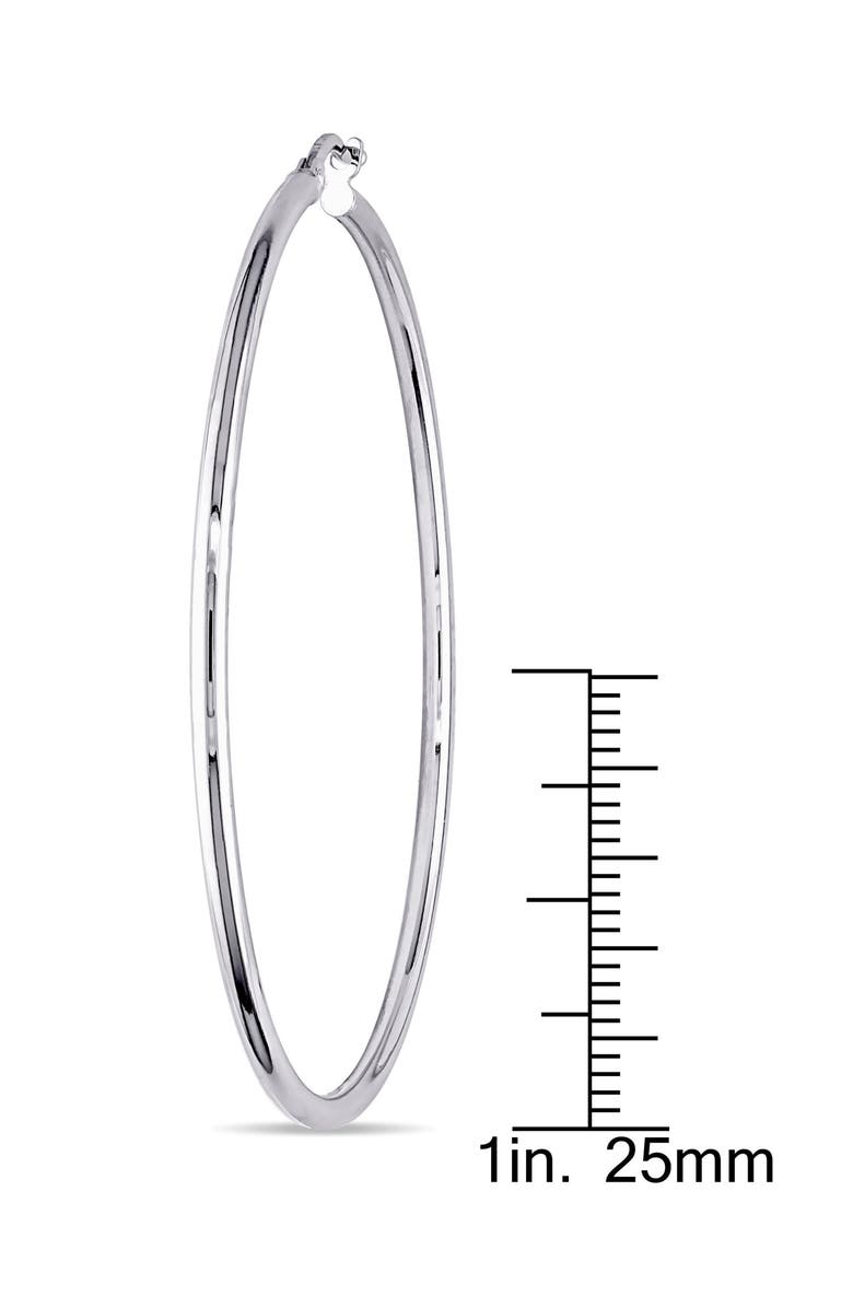 DELMAR Polished Hoop Earrings, Alternate, color, White Gold