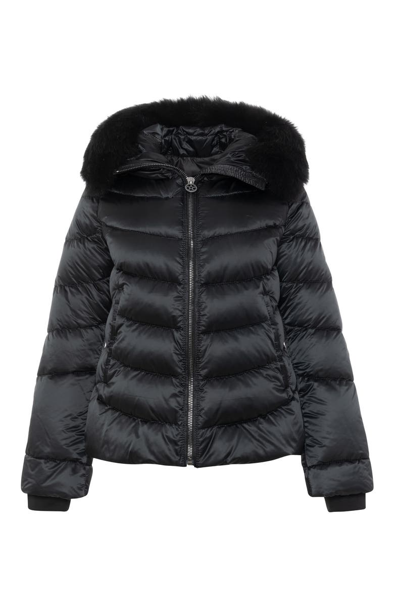 GORSKI Apres-Ski Short Jacket With Detachable Toscana Trim, Alternate, color, Black/Black