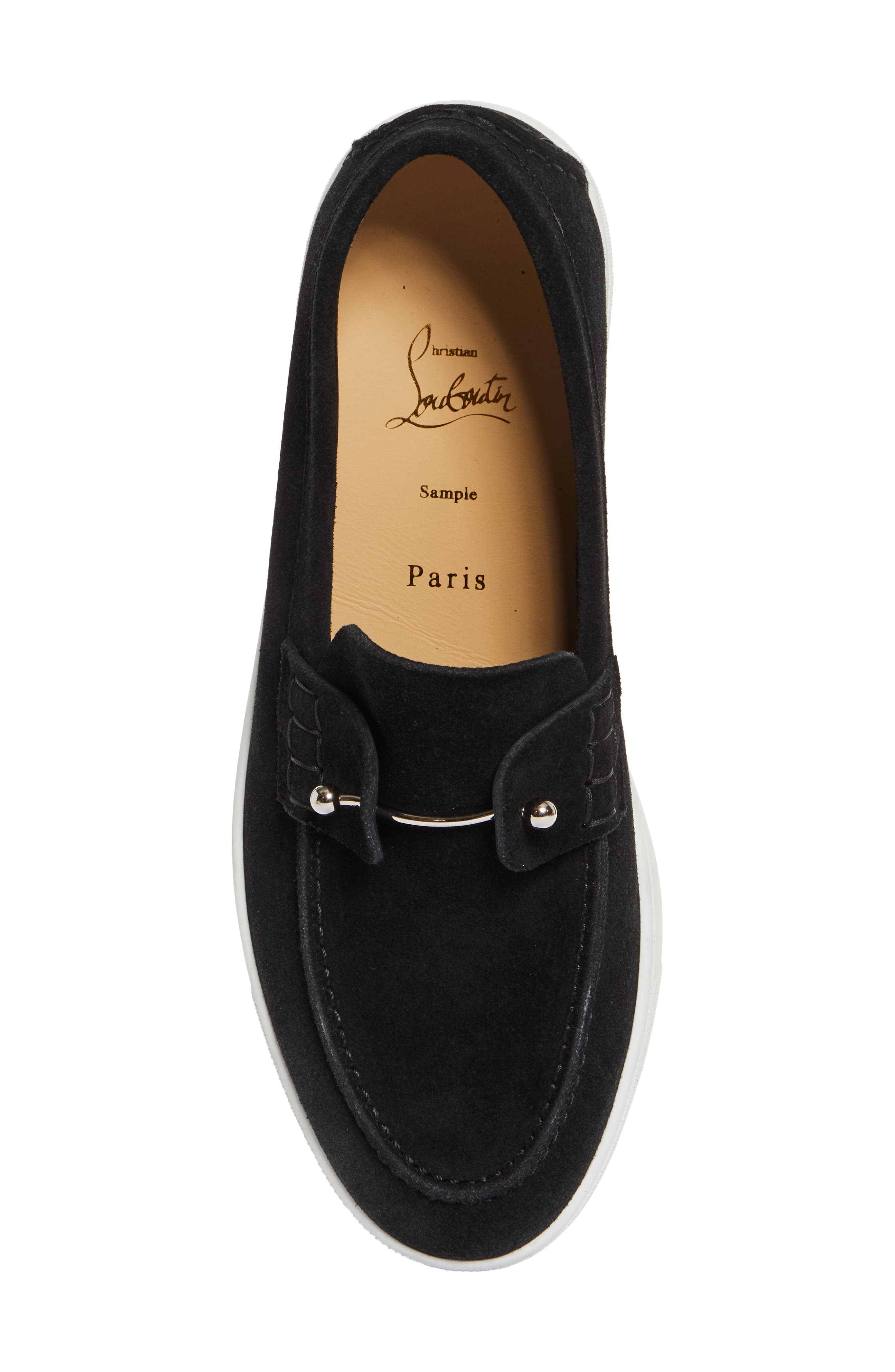 Christian Louboutin Chambeliboat Loafer, Alternate, color, Black Suede