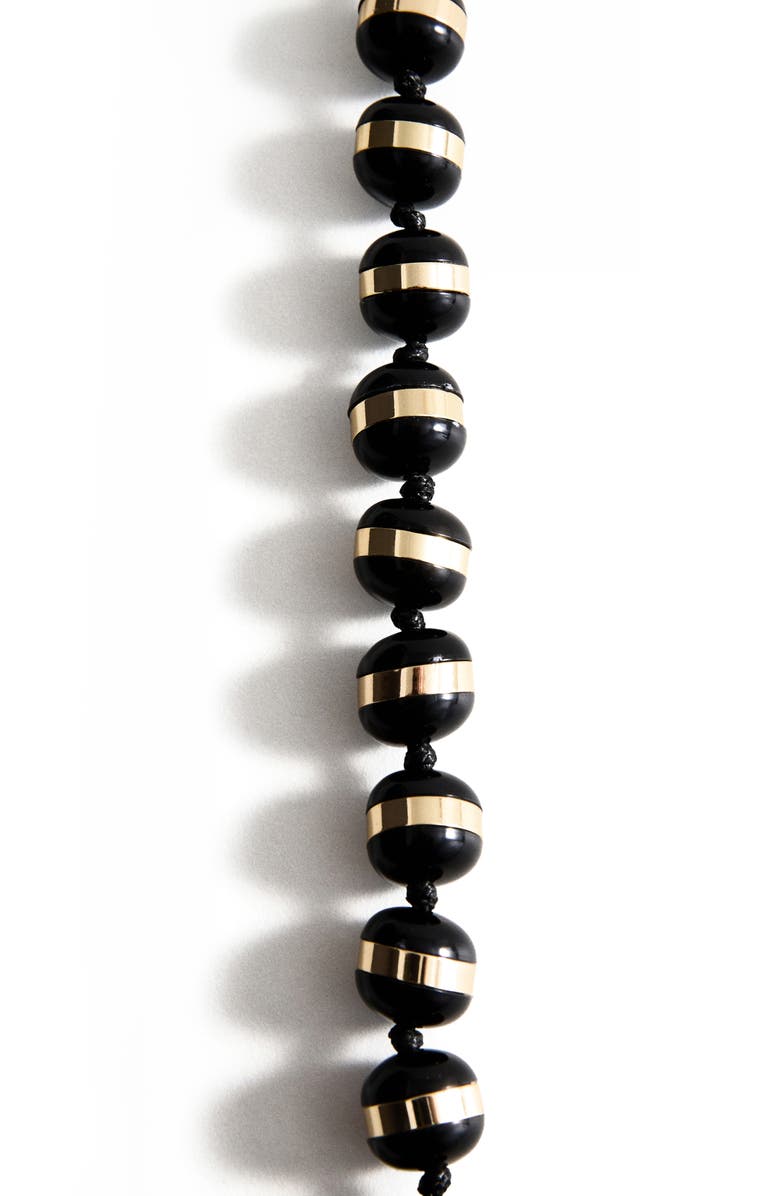 MANGO Banded Bead Necklace, Alternate, color, Black
