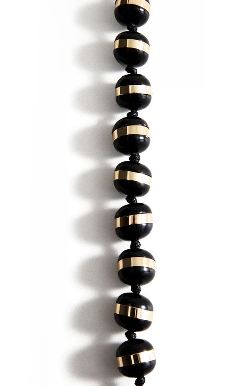Mango Banded Bead Necklace In Black