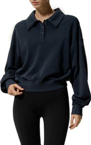 Lilysilk SILKERRY Oversized Heirloom '89 Polo Collar Sweatshirt