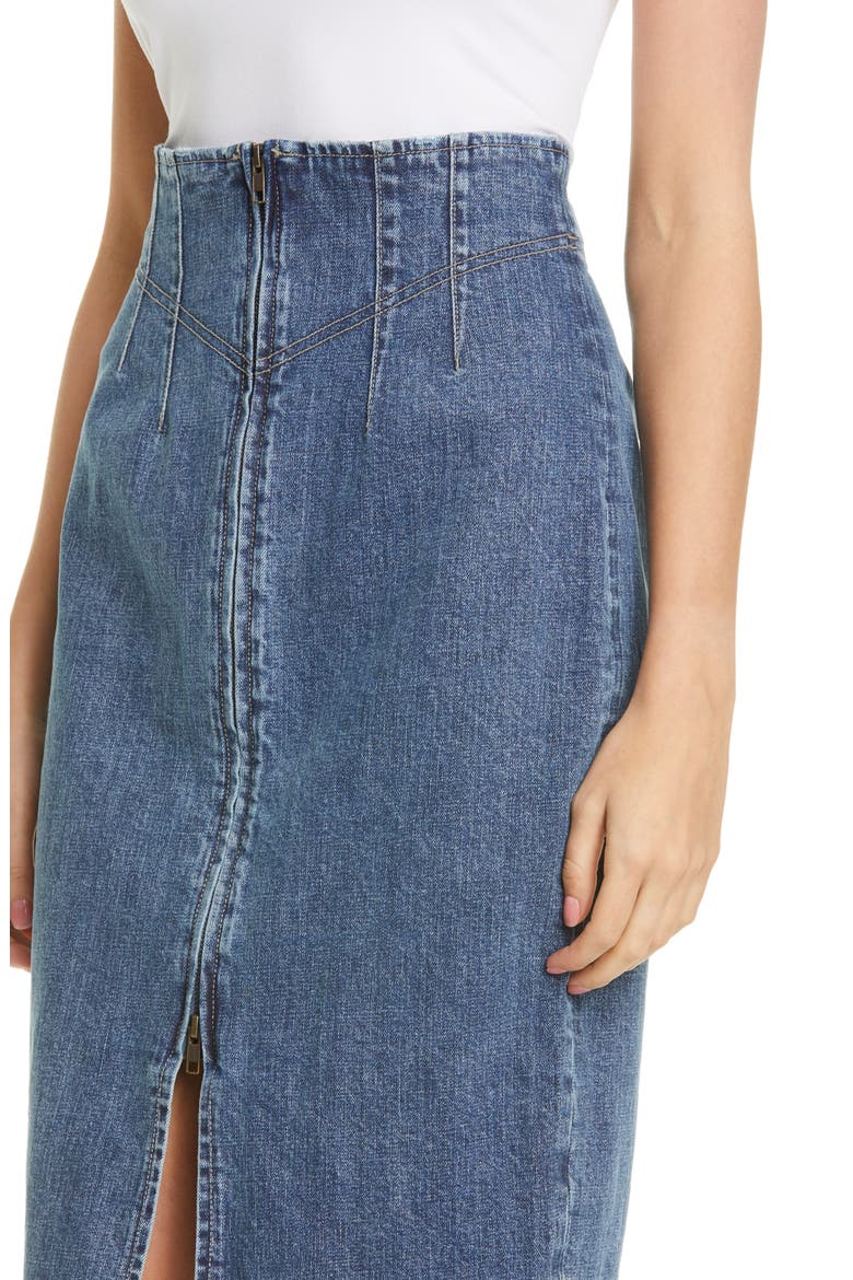 Denim Skirt, Alternate, color, CELESTE WASH