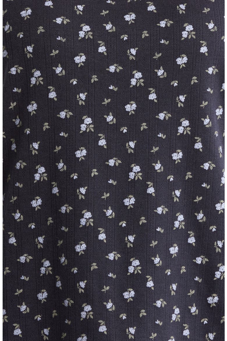 Print Pointelle Knit Short Pajamas, Alternate, color, UTILITY BLUE