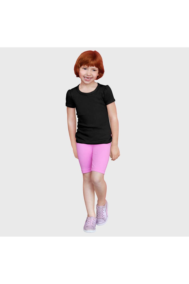 Girls 100% Cotton Short Sleeve Puff Classic Fit Tee, Main, color, Black