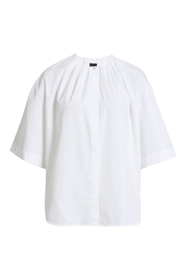 Banorena Gathered Cotton Top, Main, color, BRIGHT WHITE