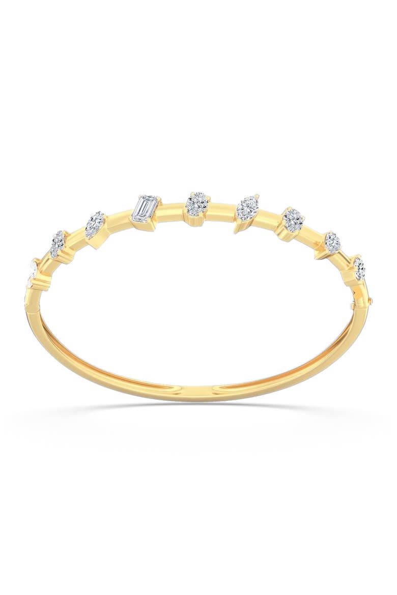 Spaced Multi-Shape Lab Diamond Bangle in 14K Gold, Alternate, color, Yellow Gold