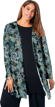 Jessica London Everyday Stretch Knit Open Front Cardigan