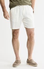 JACHS Linen Blend Drawstring Shorts