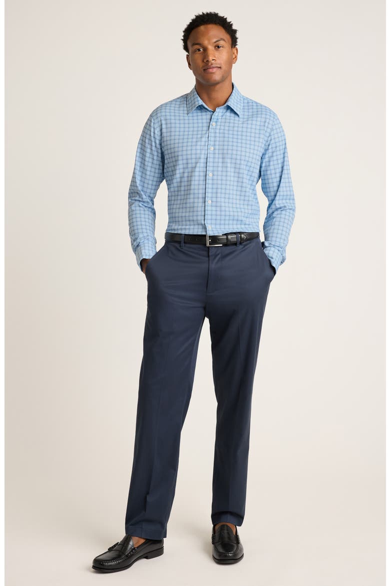 Tech Slim Fit Plaid Performance Button-Up Shirt, Alternate, color, BLUE YUMO PLAID