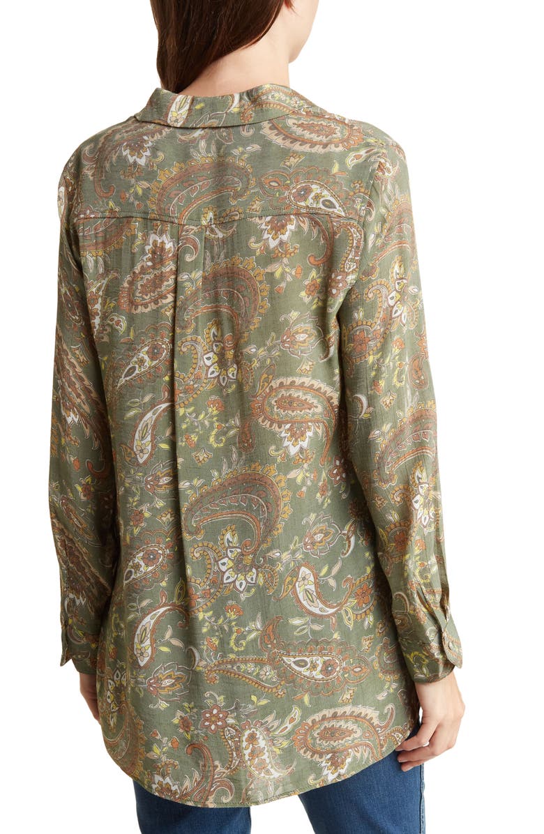 Nanette Lepore Patterned Long Sleeve Button-Up Shirt, Alternate, color, 