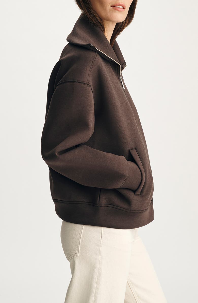 Mavi Jeans Sporty Luxe Full Zip Fleece Sweatshirt, Alternate, color, Coffee Bean