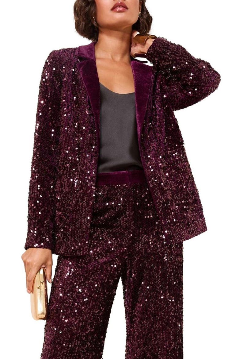 Sequin Blazer, Main, color, BERRY