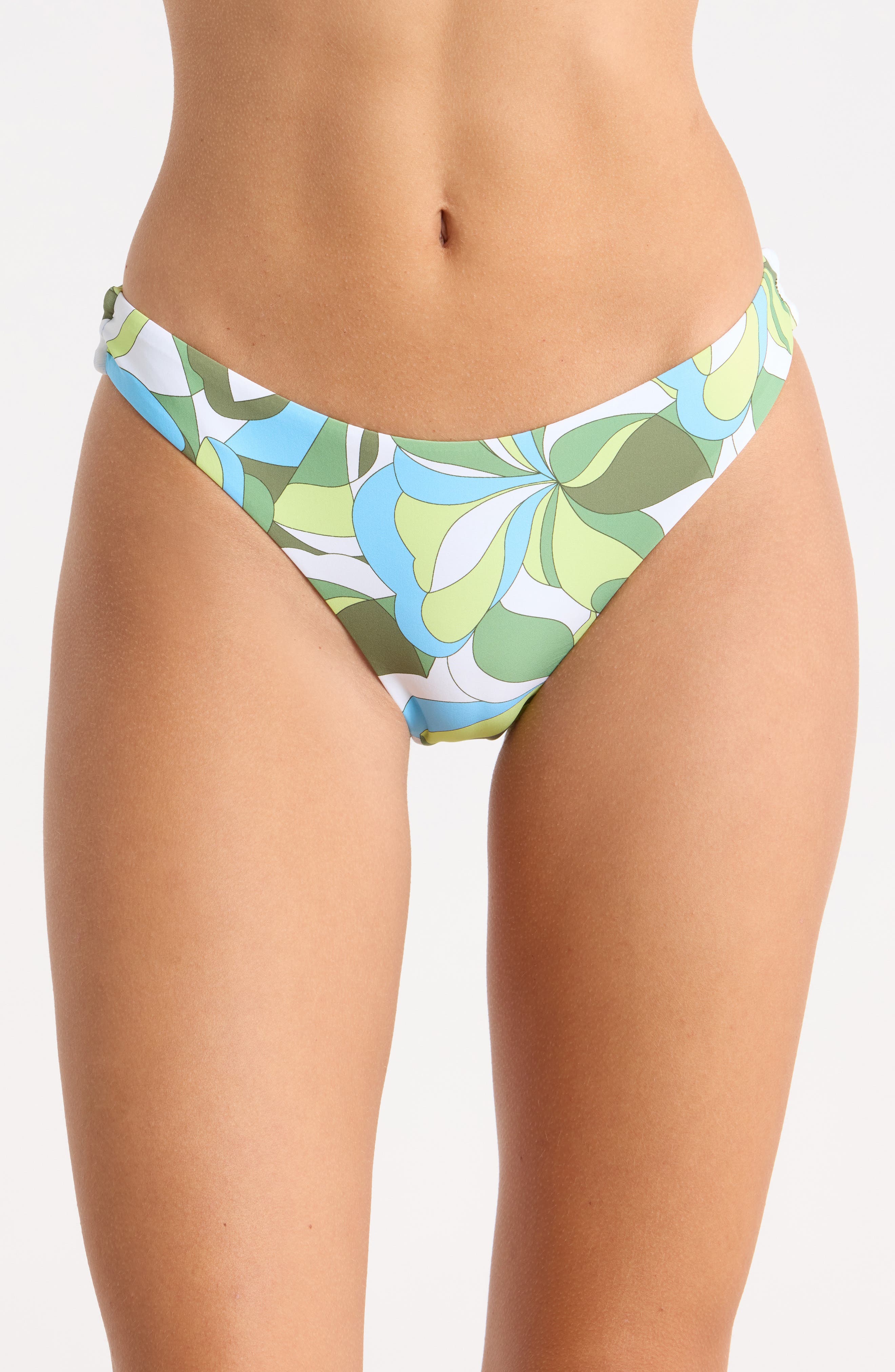 Surf Break Shirred Hipster Cheeky Bikini Bottoms