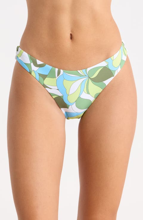 Surf Break Shirred Hipster Cheeky Bikini Bottoms