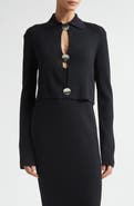 Jil Sander Virgin Wool Rib Polo Cardigan