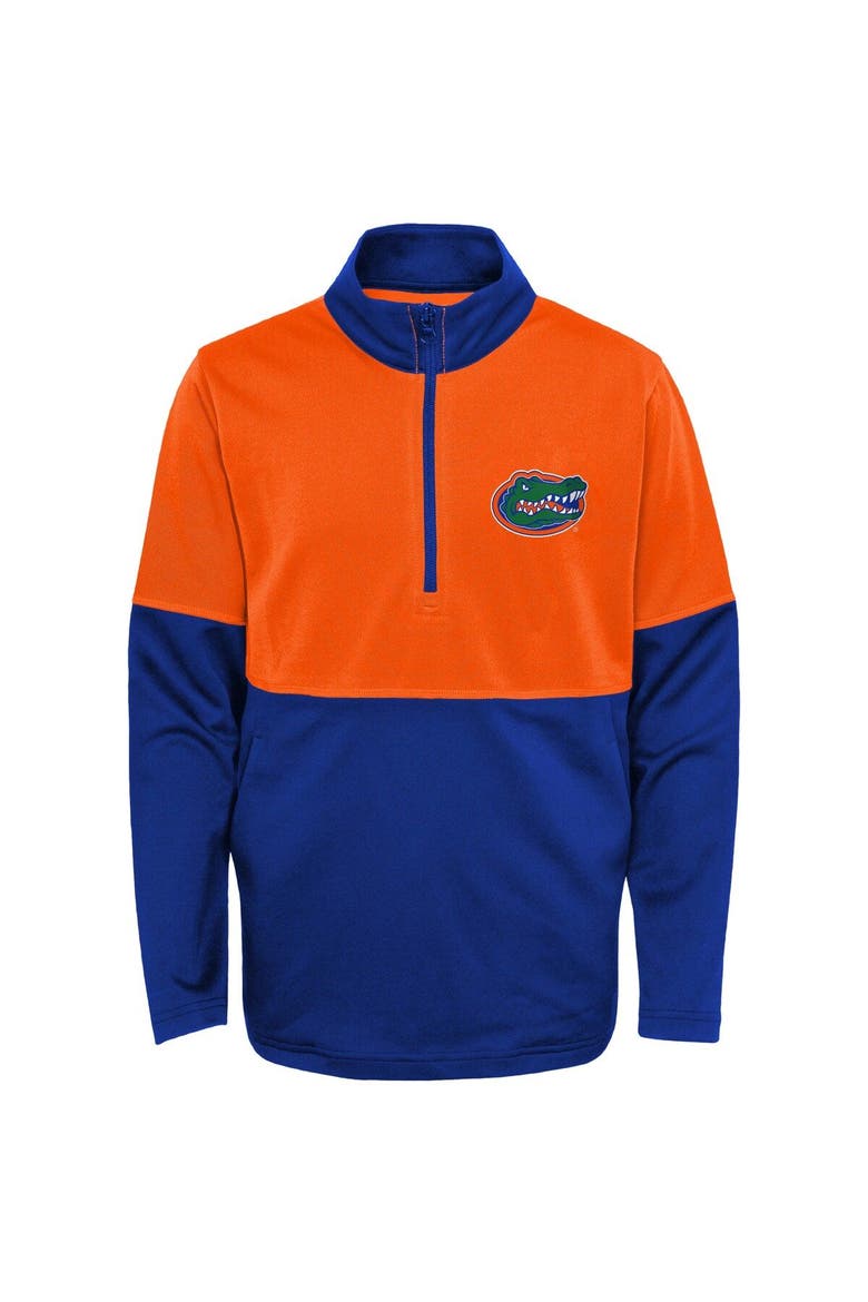 Youth Royal/Orange Florida Gators Quick Snap Spine Print Quarter-Zip Jacket, Alternate, color, Royal