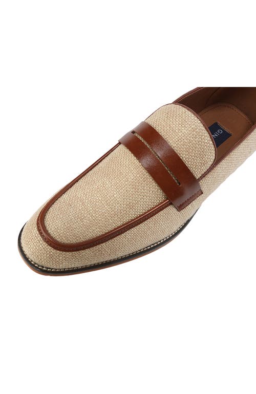 Gino Vitale Moc Toe Penny Slip-on Loafer In Natural
