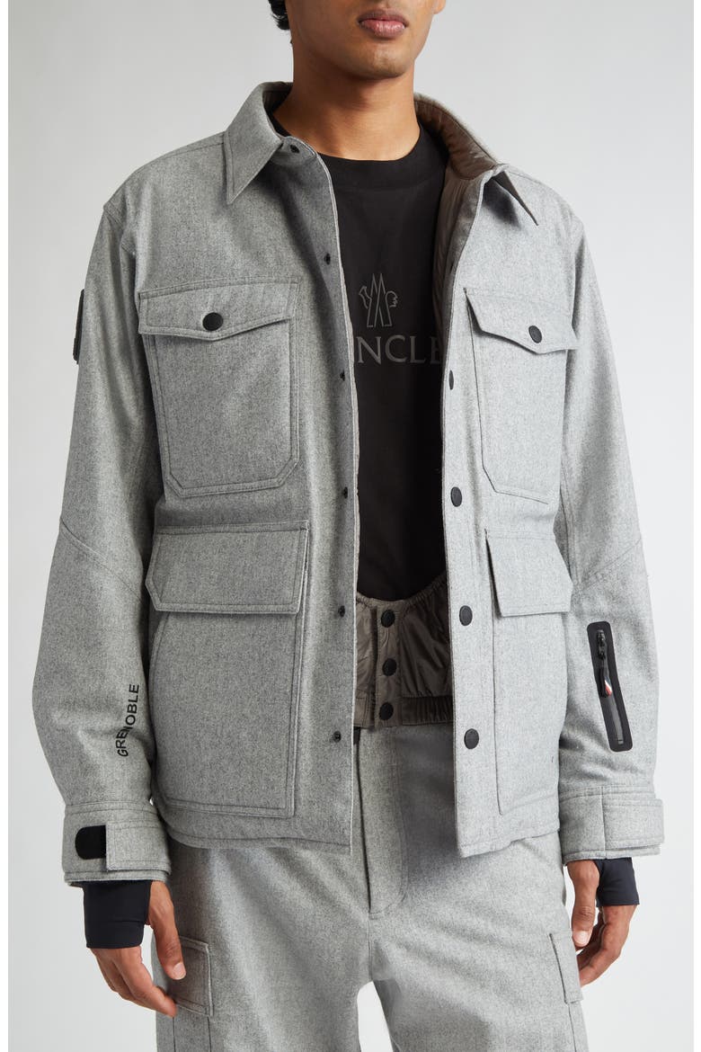 Antuco Waterproof Layered Down Shirt Jacket, Alternate, color, GREY