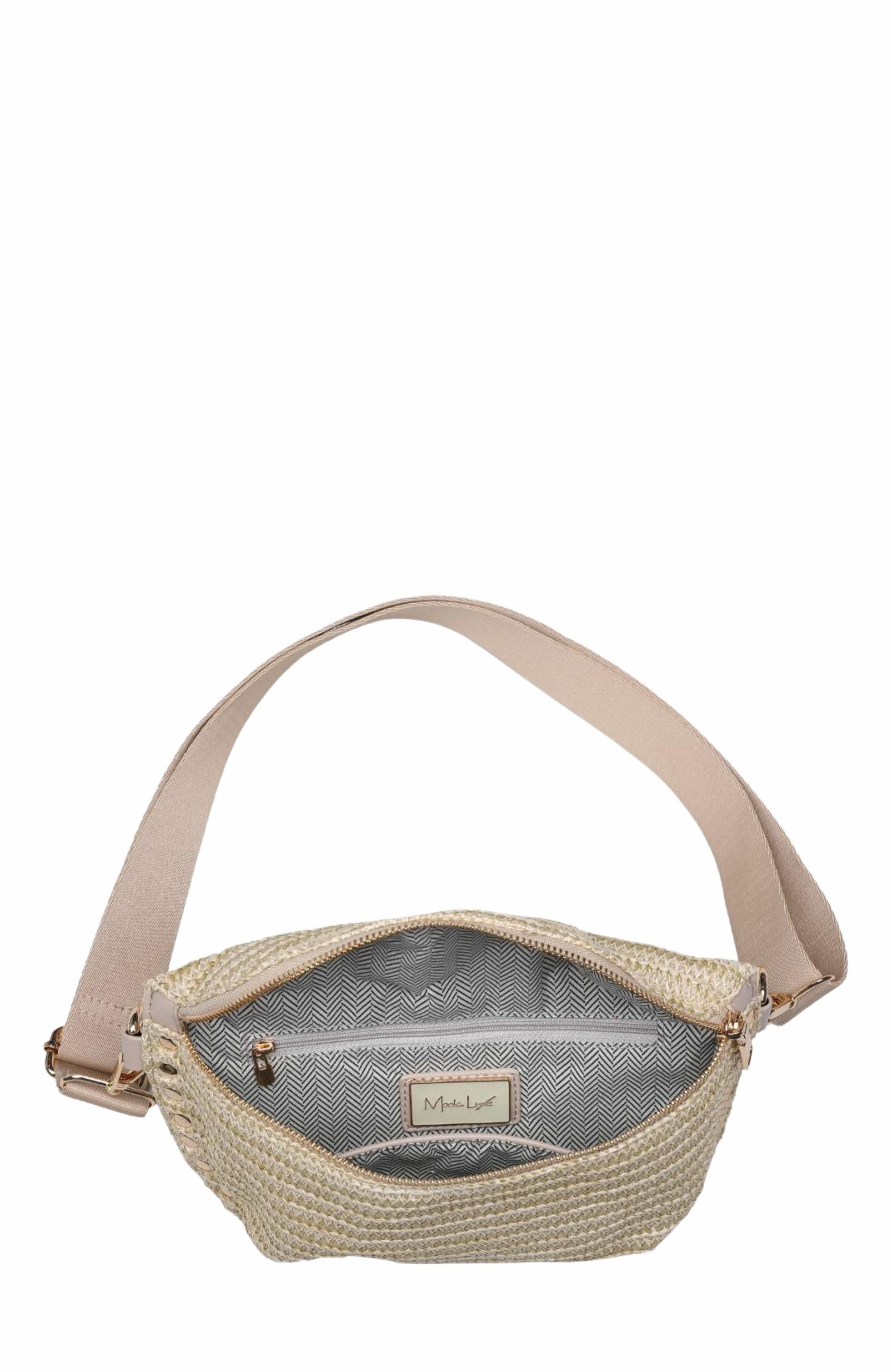 MODA LUXE Gizelle - Straw Belt Bag, Alternate, color, 