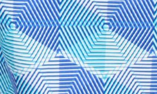 Tailorbyrd Hexagon Print Swim Trunks In Blue