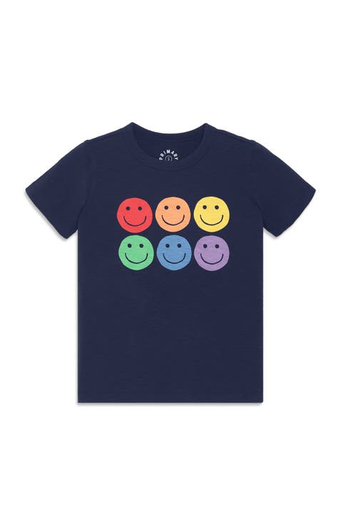 Kids Rainbow Happy Faces Tee (Toddler, Little Kid, Big Kid)