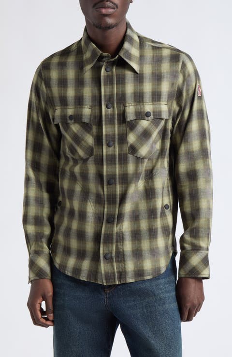 Plaid Cotton & Tencel™ Lyocell Flannel Snap-Up Shirt