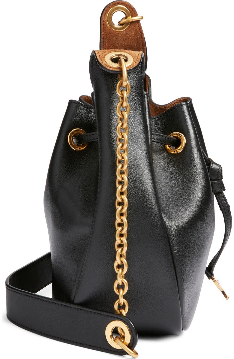 Saint Laurent PARIS VII BUCKET, Alternate, color, Noir/ Caramel Cognac