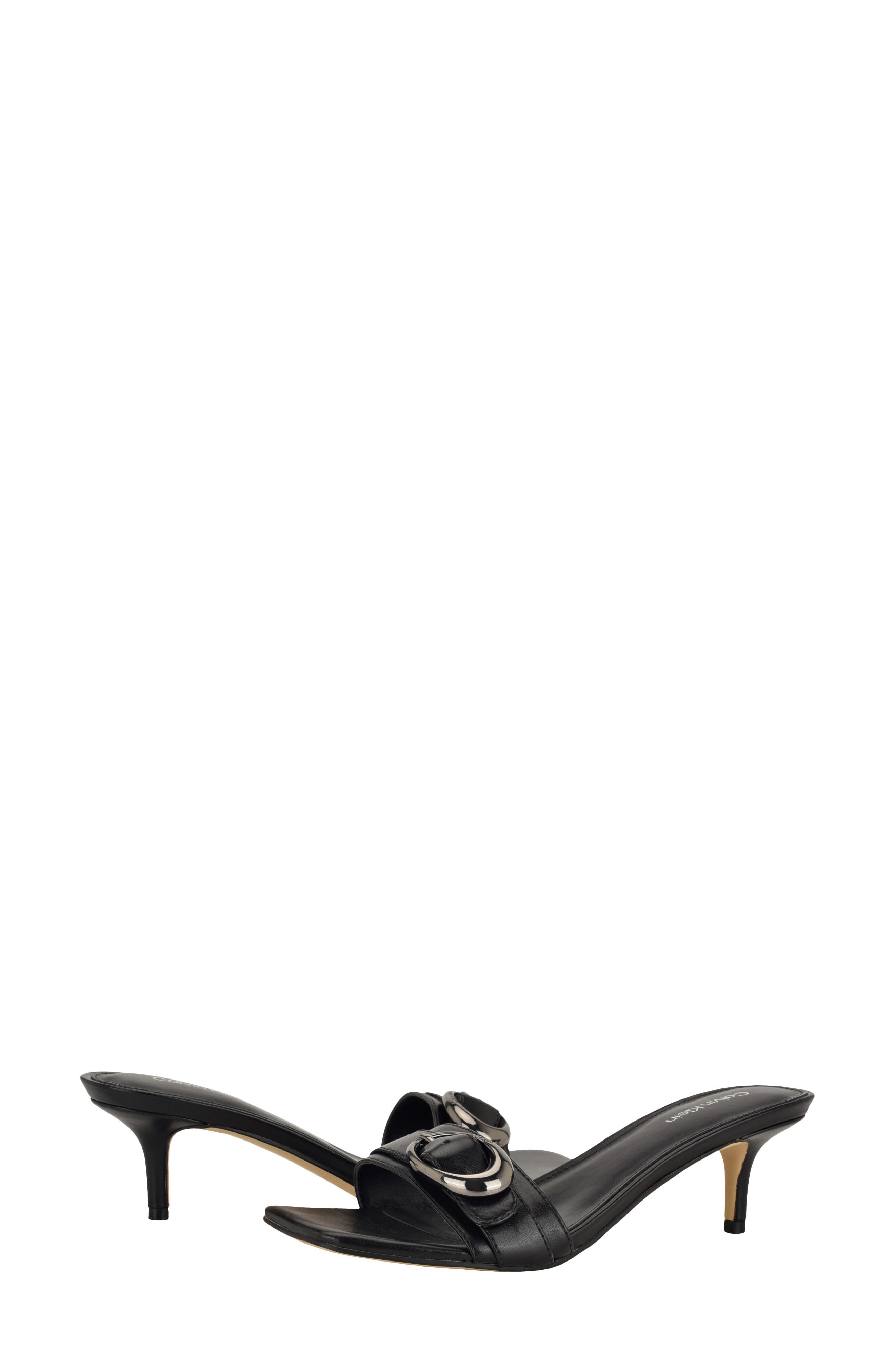 Calvin Klein Neveena Kitten Heel Sandal, Alternate, color, Black