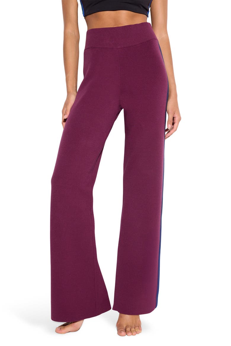 Blake Jacquard Knit Wide Leg Pants, Main, color, DARK DAHLIA
