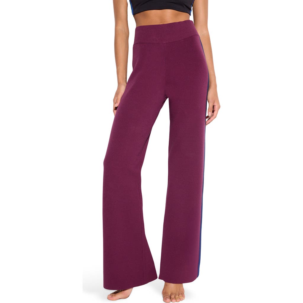 Spiritual Gangster Blake Jacquard Knit Wide Leg Pants in Dark Dahlia  product
