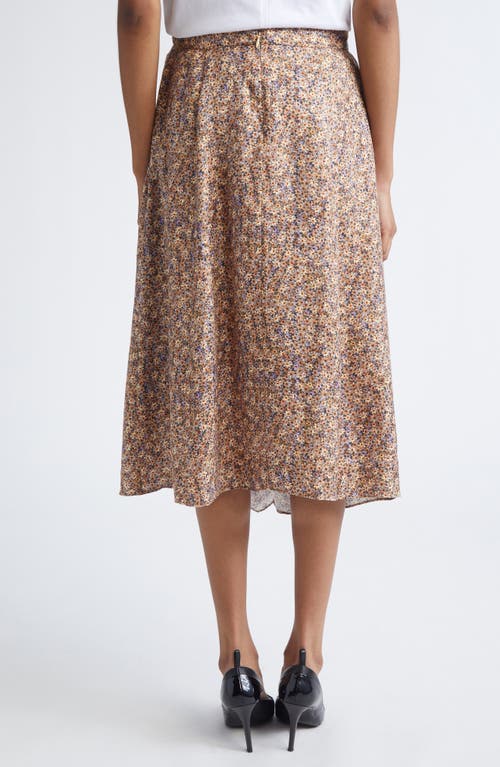 Isabel Marant Cacia Floral Jacquard Asymmetric Midi Skirt In Brown