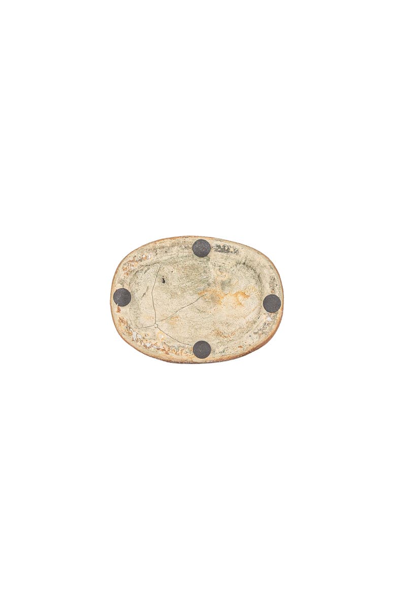 Textured Glaze with Center Hole Vase Rust Stoneware, Alternate, color, Red