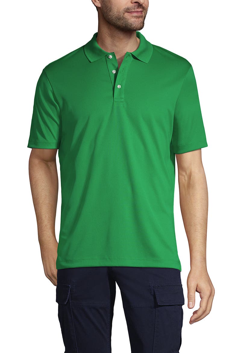 Short Sleeve Solid Active Polo Shirt, Main, color, Vibrant Clover